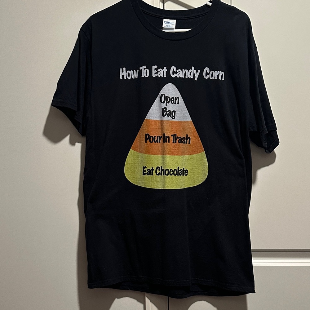Gildan Black Candy Corn Graphic T-Shirt